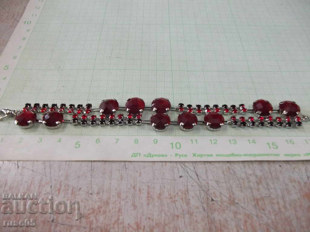 Hand chain with red stones imitation jewelry - 5 Hand chain with red stones imitation jewelry - 5