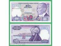 (¯`'•.¸ TURKEY 1000 LIRA 1970 (1986) UNC ¸.•'´¯)