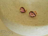 Πολυτελή ασημένια σκουλαρίκια με χρυσό, Ruby και Morganite