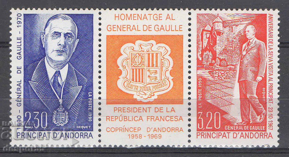 1990. Belgia. 100 de ani de la nașterea generalului de Gaulle.