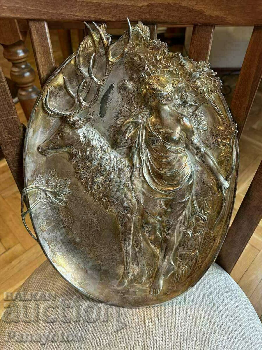 PLĂUTA DECORATIVA FRANTA ARGINT DIANA AFRODIT VÂNĂTOARE CPRIVĂ - 5 PLĂUTA DECORATIVA FRANTA ARGINT DIANA AFRODIT VÂNĂTOARE CPRIVĂ - 5