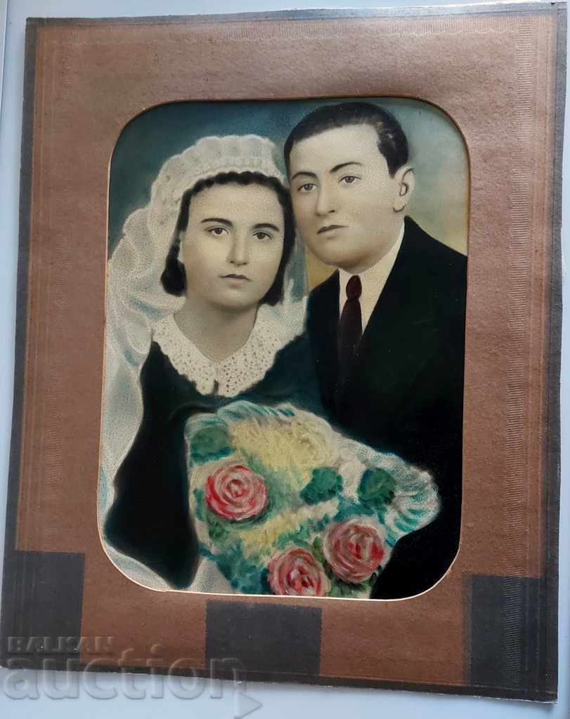 Auction OLD RETUISHED WEDDING PHOTO PORTRAIT PHOTO CARDBOARD Auction OLD RETUISHED WEDDING PHOTO PORTRAIT PHOTO CARDBOARD