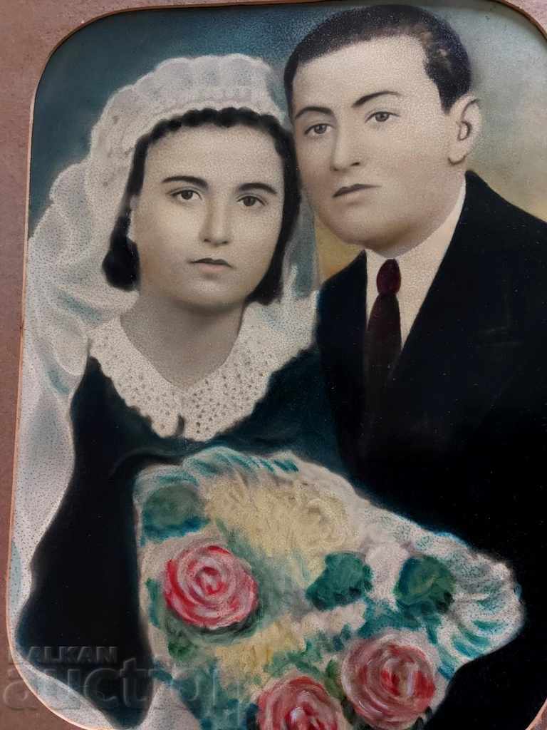 Delivery of OLD RETUISHED WEDDING PHOTO PORTRAIT PHOTO CARDBOARD Delivery of OLD RETUISHED WEDDING PHOTO PORTRAIT PHOTO CARDBOARD