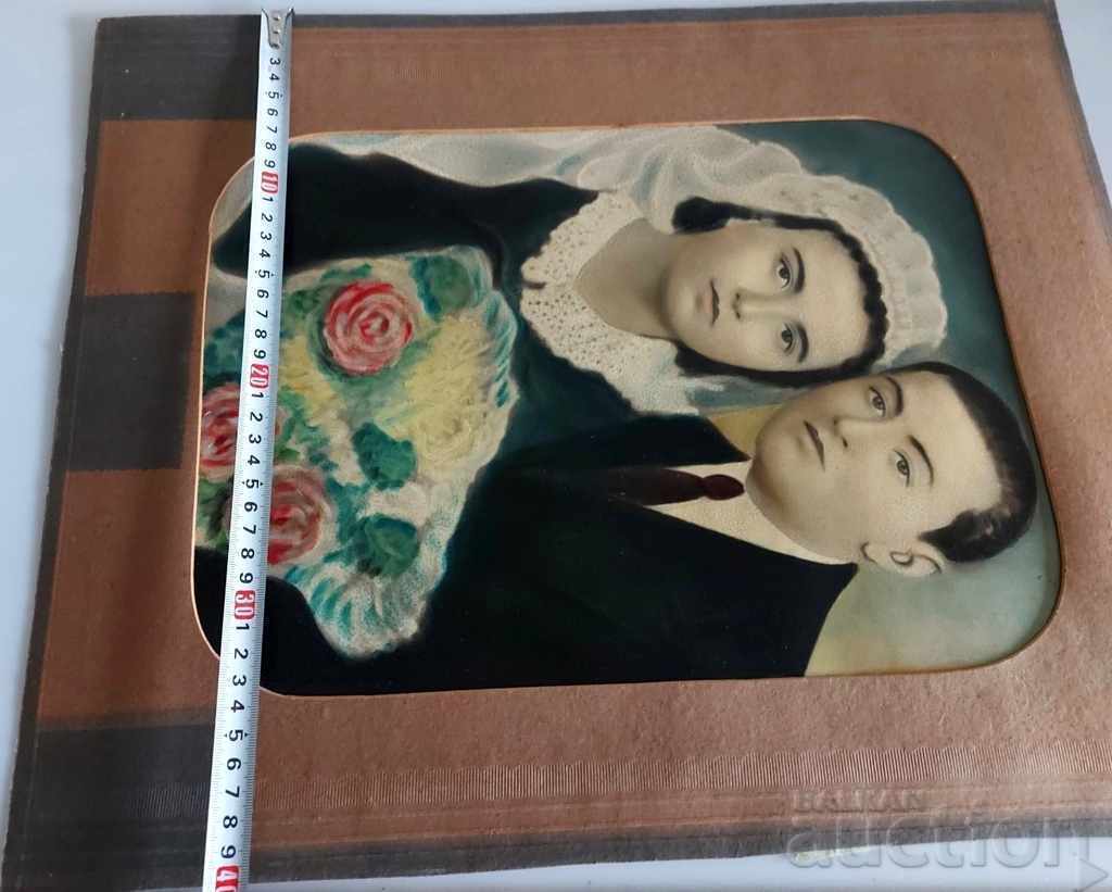 OLD RETUISHED WEDDING PHOTO PORTRAIT PHOTO CARDBOARD - 5 OLD RETUISHED WEDDING PHOTO PORTRAIT PHOTO CARDBOARD - 5