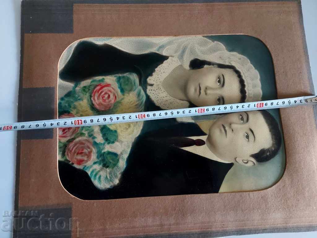 OLD RETUISHED WEDDING PHOTO PORTRAIT PHOTO CARDBOARD - 6 OLD RETUISHED WEDDING PHOTO PORTRAIT PHOTO CARDBOARD - 6