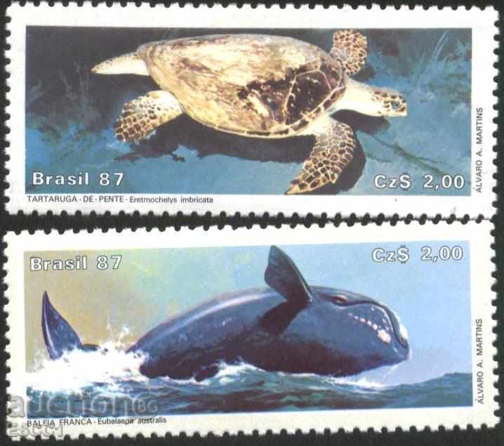 Pure brands Marine Fauna 1987 from Brazil