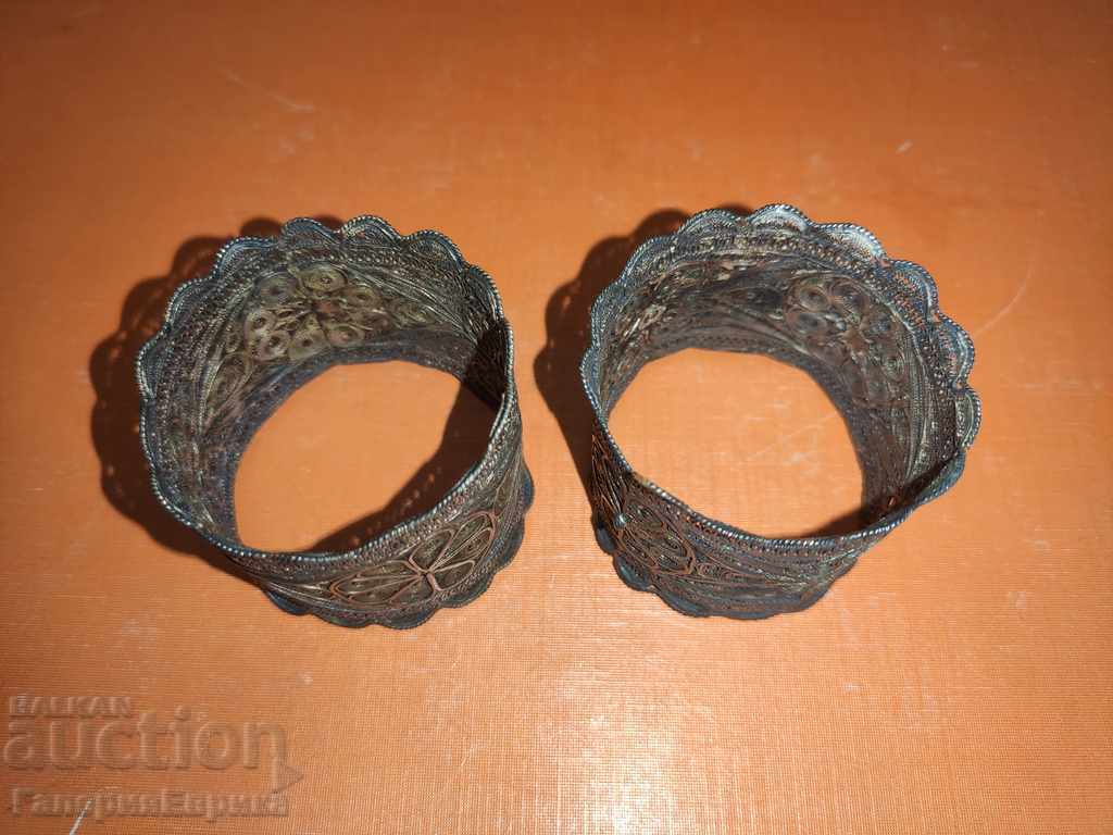 Auction Napkins 2 pcs. silver Revival filigree Auction Napkins 2 pcs. silver Revival filigree