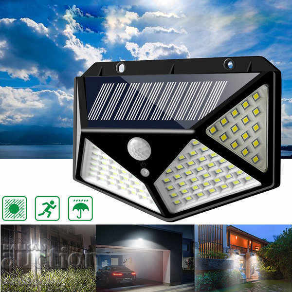 Solar floodlight with 114 LED diodes for wall with PIR sensor