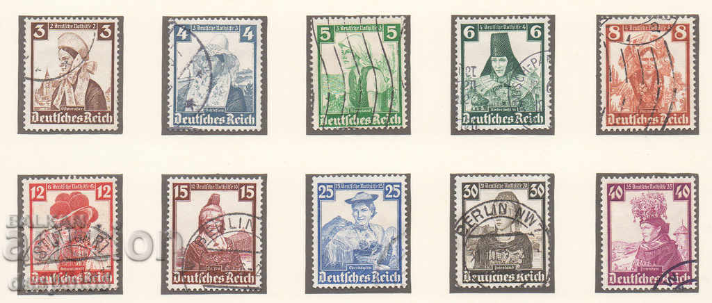 1935. Германия Райх. Благотворителни марки - костюми.