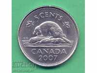 (¯` '• .¸ 5 cent 2007 CANADA UNC • • • •)