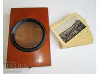 19th century Tsarist Russia old views lithograph and magnifier box