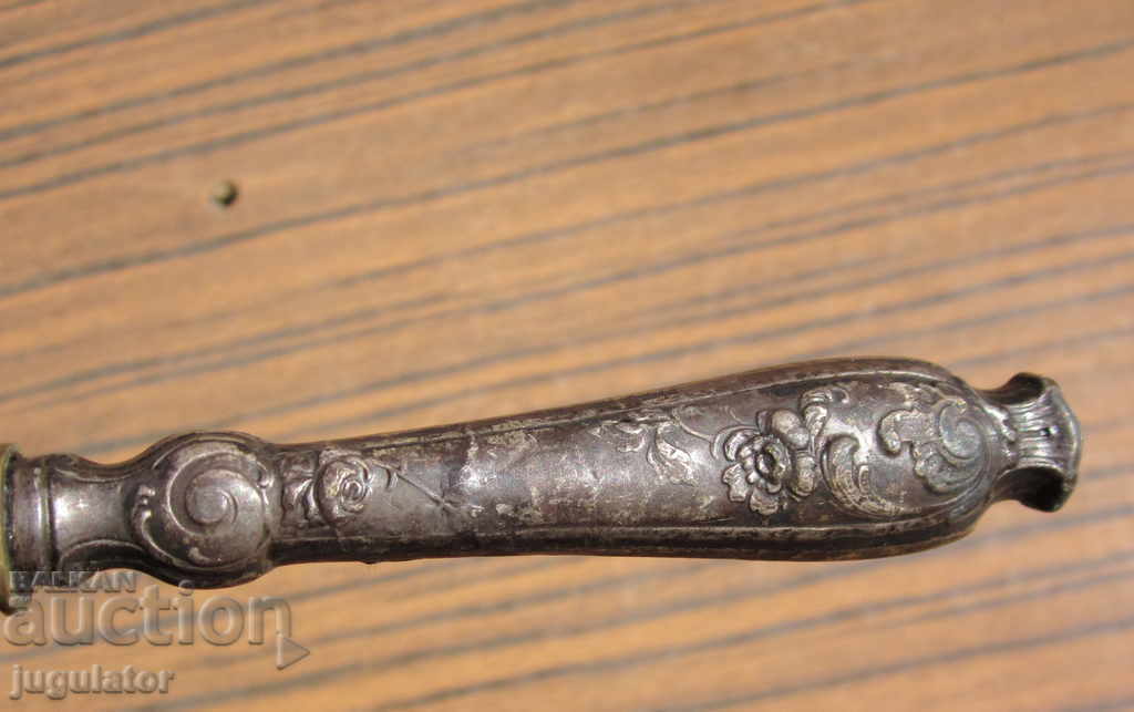 antique serving spatula with silver handle marked - 5 antique serving spatula with silver handle marked - 5