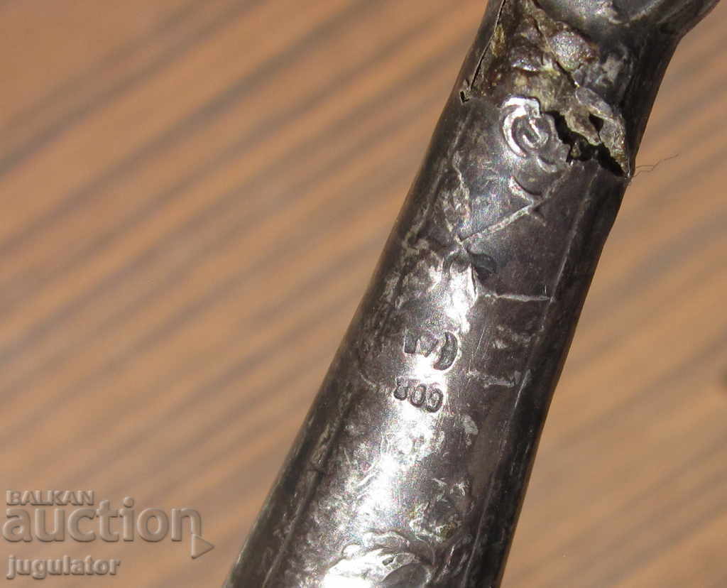 antique serving spatula with silver handle marked - 6 antique serving spatula with silver handle marked - 6