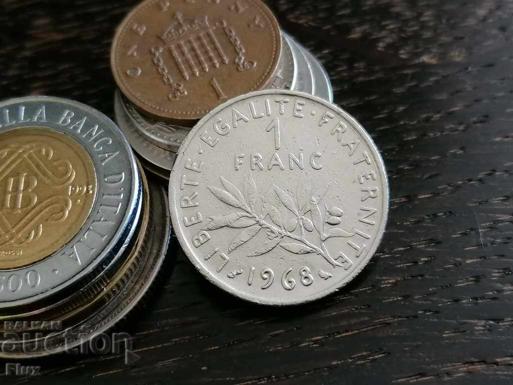 Νόμισμα - Γαλλία - 1 φράγκο 1968