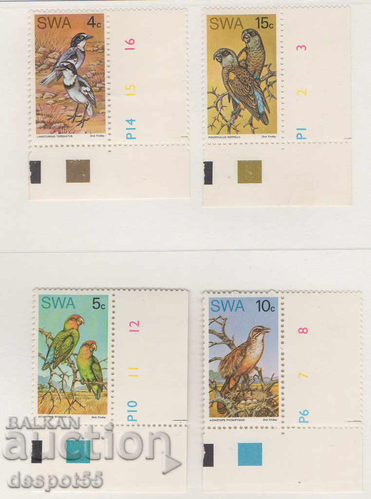 1974. Νοτιοδυτική Αφρική. Τοπικά πουλιά.