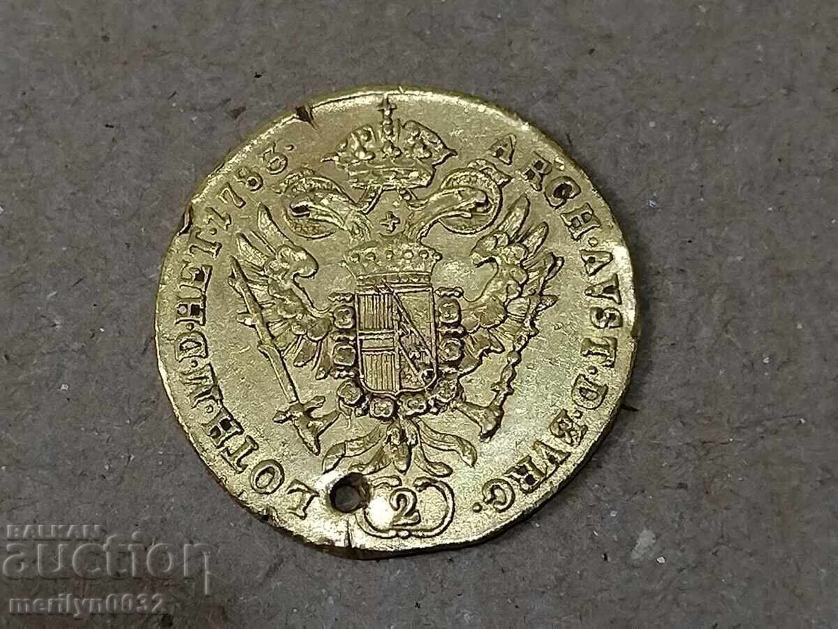 Gold coin 2 ducats Austria 23.65 carats 987/1000 RRR