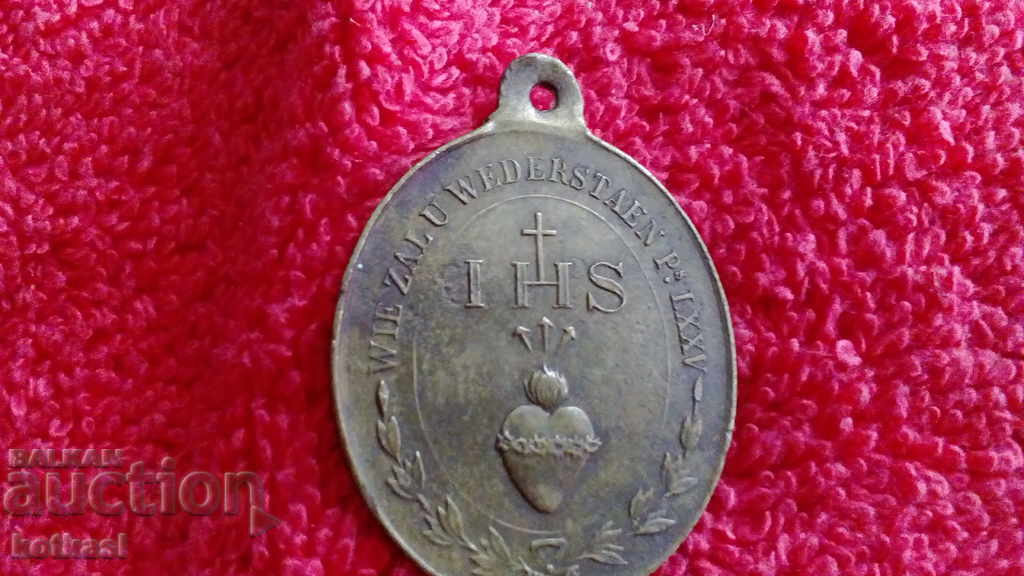 Old Bronze Religious Medal Christianity Faith God Saint - 6 Old Bronze Religious Medal Christianity Faith God Saint - 6