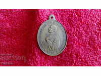 Стар бронз религиозен медал Християнство Вяра Бог Светец