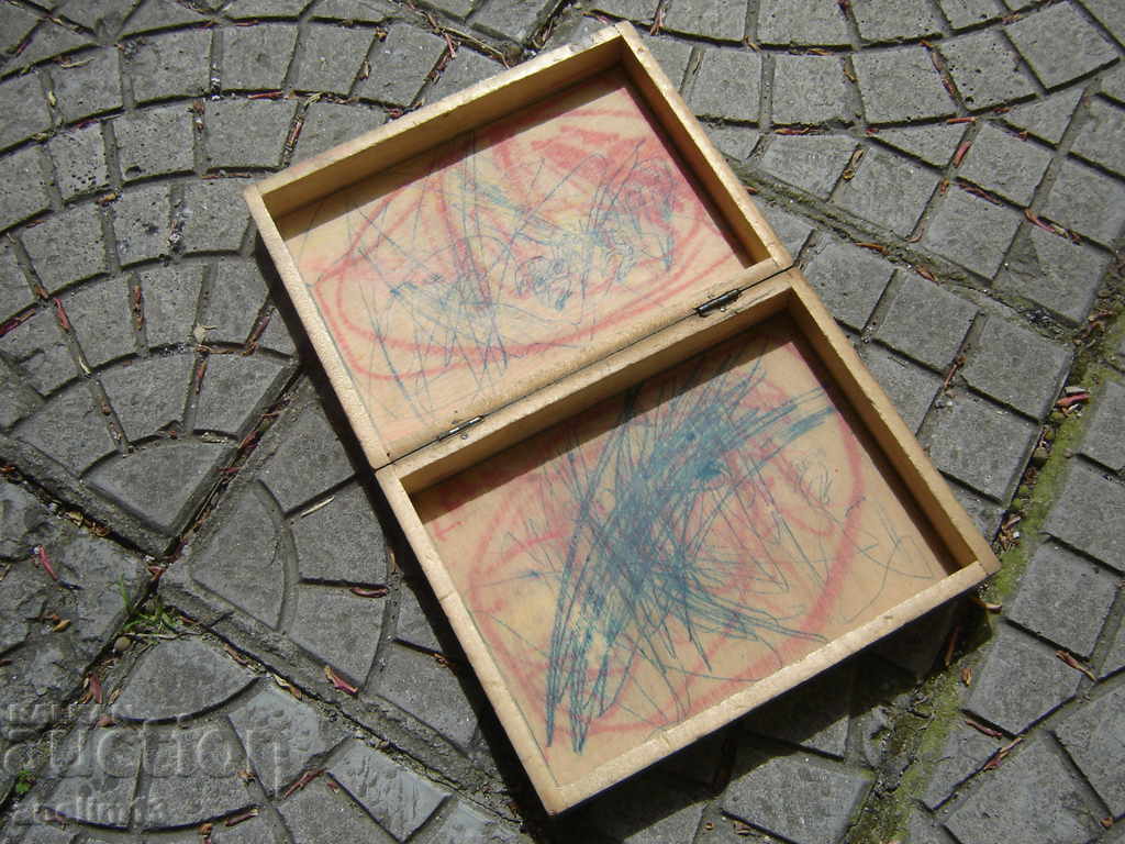 OLD WOODEN BOX FROM CHILDREN'S PLAY WITH CUBES with price 10.00 BGN | € 5.11 OLD WOODEN BOX FROM CHILDREN'S PLAY WITH CUBES with price 10.00 BGN | € 5.11