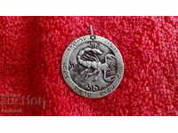Стар сребърен маркировки надписи медал Скорпион