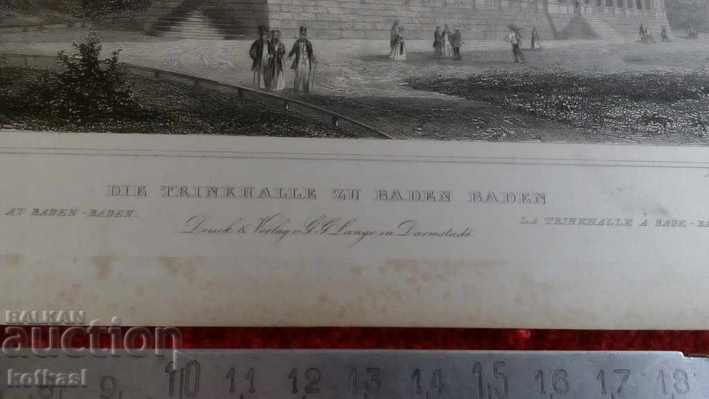 Livrarea Gravura veche litografie grafică Clădire Aristocrați