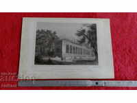 Old engraving lithograph graphic Building Aristocrats