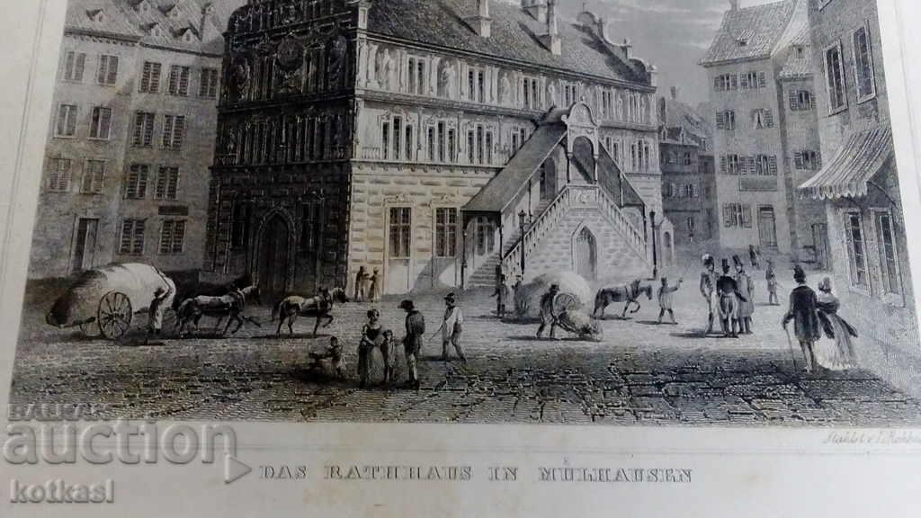 Delivery of Old engraving lithograph graphic City Properties Street Delivery of Old engraving lithograph graphic City Properties Street