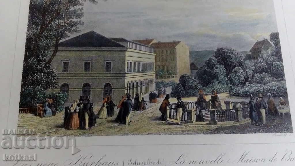 Παράδοση Παλιά χαρακτική λιθογραφία γραφικό Κτίριο Κτήμα Αριστοκράτες Παράδοση Παλιά χαρακτική λιθογραφία γραφικό Κτίριο Κτήμα Αριστοκράτες