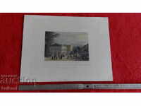 Παλιά χαρακτική λιθογραφία γραφικό Κτίριο Κτήμα Αριστοκράτες