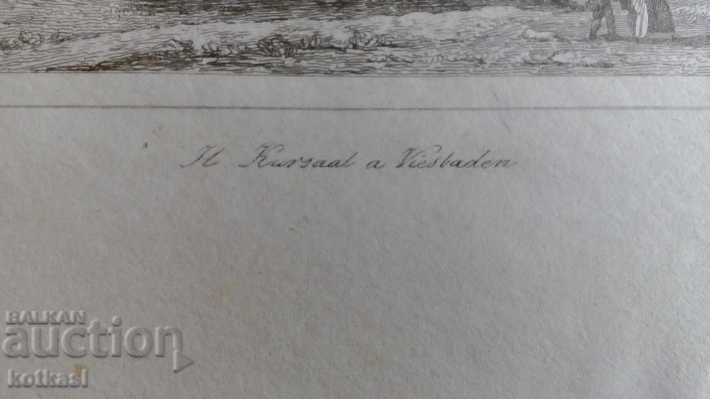 Auction Old engraving lithograph graphic Building Property Trees People Auction Old engraving lithograph graphic Building Property Trees People