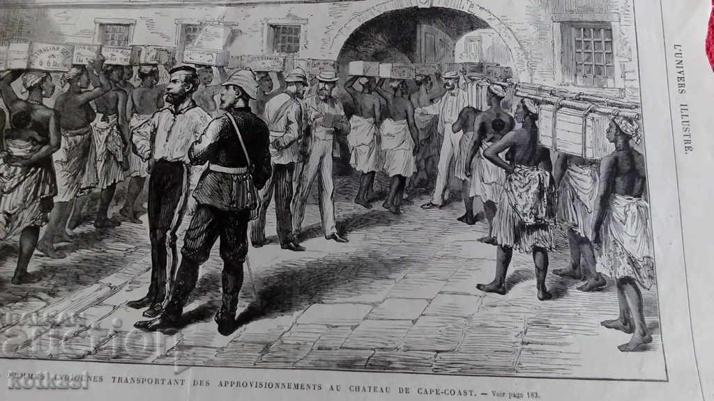 Delivery of Old engraving lithograph graphic Military Building Blacks Delivery of Old engraving lithograph graphic Military Building Blacks