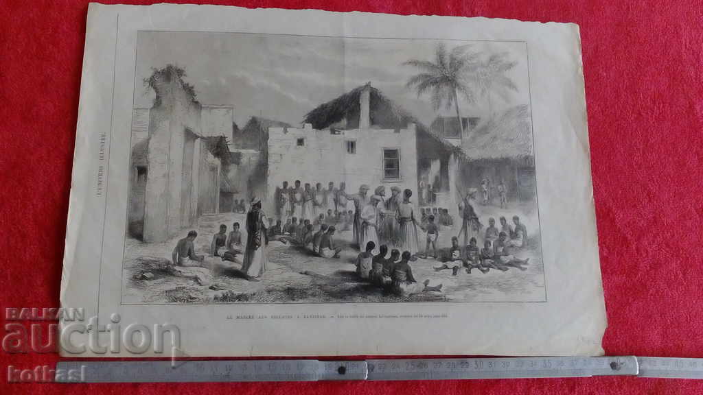 Old engraving lithograph graphic