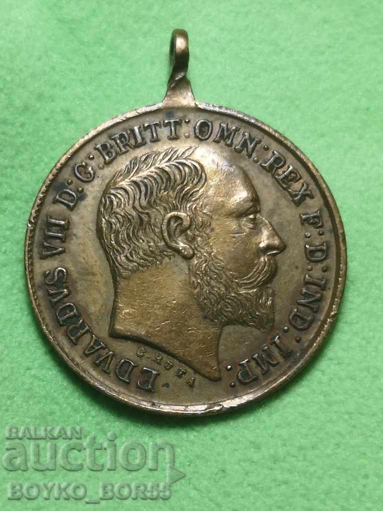 Старинен Рядък Британски Медал Едуард VII 1909 г.