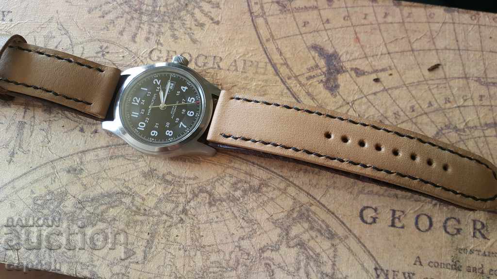 Leather watch strap 22mm Genuine leather by hand 723 - 5 Leather watch strap 22mm Genuine leather by hand 723 - 5