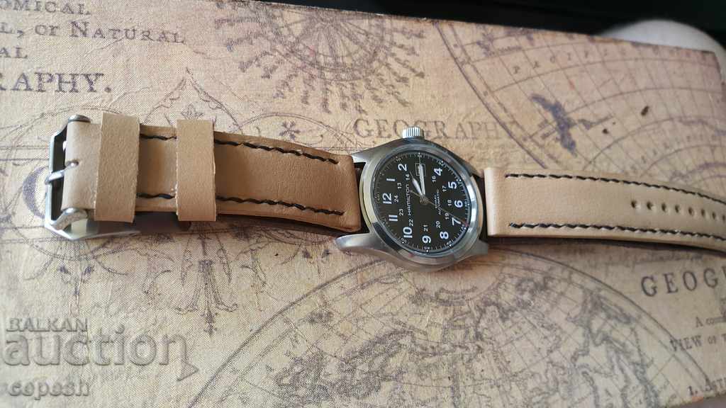 Leather watch strap 22mm Genuine leather by hand 723 - 6 Leather watch strap 22mm Genuine leather by hand 723 - 6