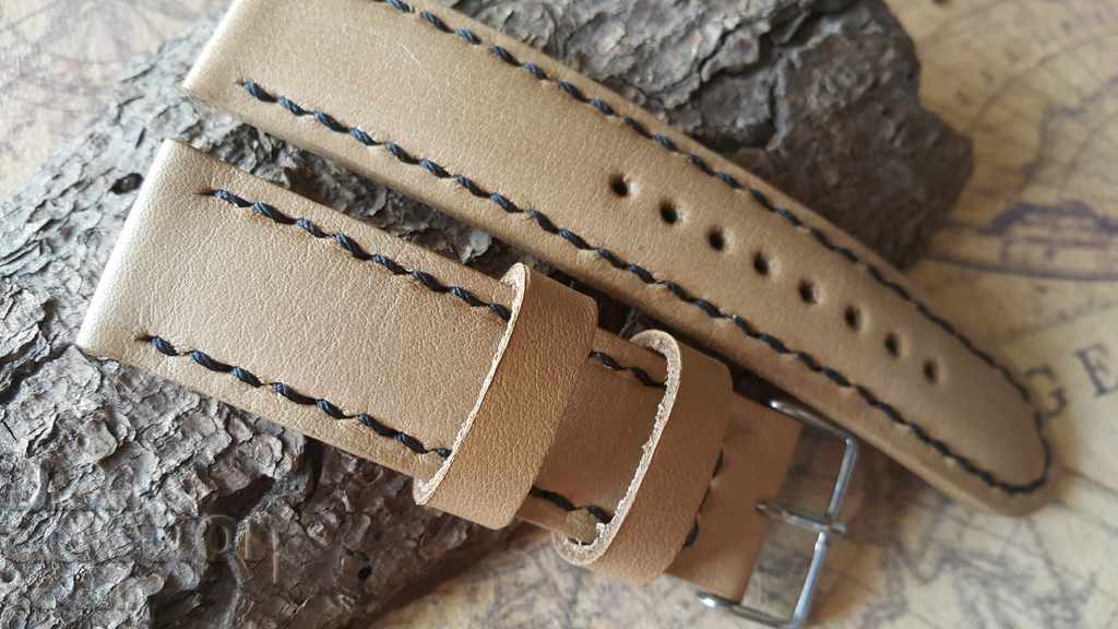 Leather watch strap 22mm Genuine leather by hand 723 - 7 Leather watch strap 22mm Genuine leather by hand 723 - 7
