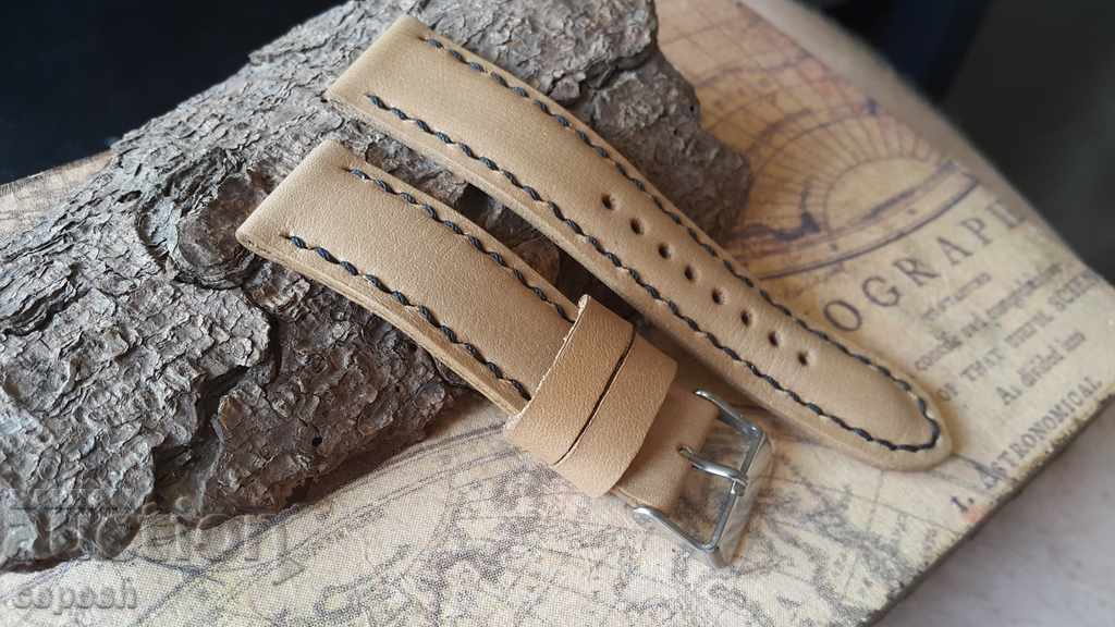 Leather watch strap 22mm Genuine leather by hand 723