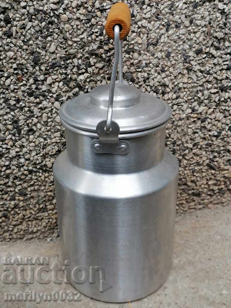 Aluminum container for a milk barreled drum binon