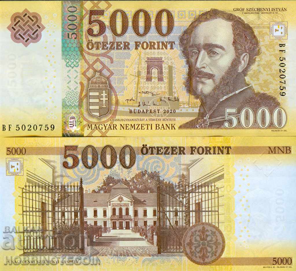 HUNGARY HUNGARY 5000 FORINT ISSUE issue 2020 NEW UNC