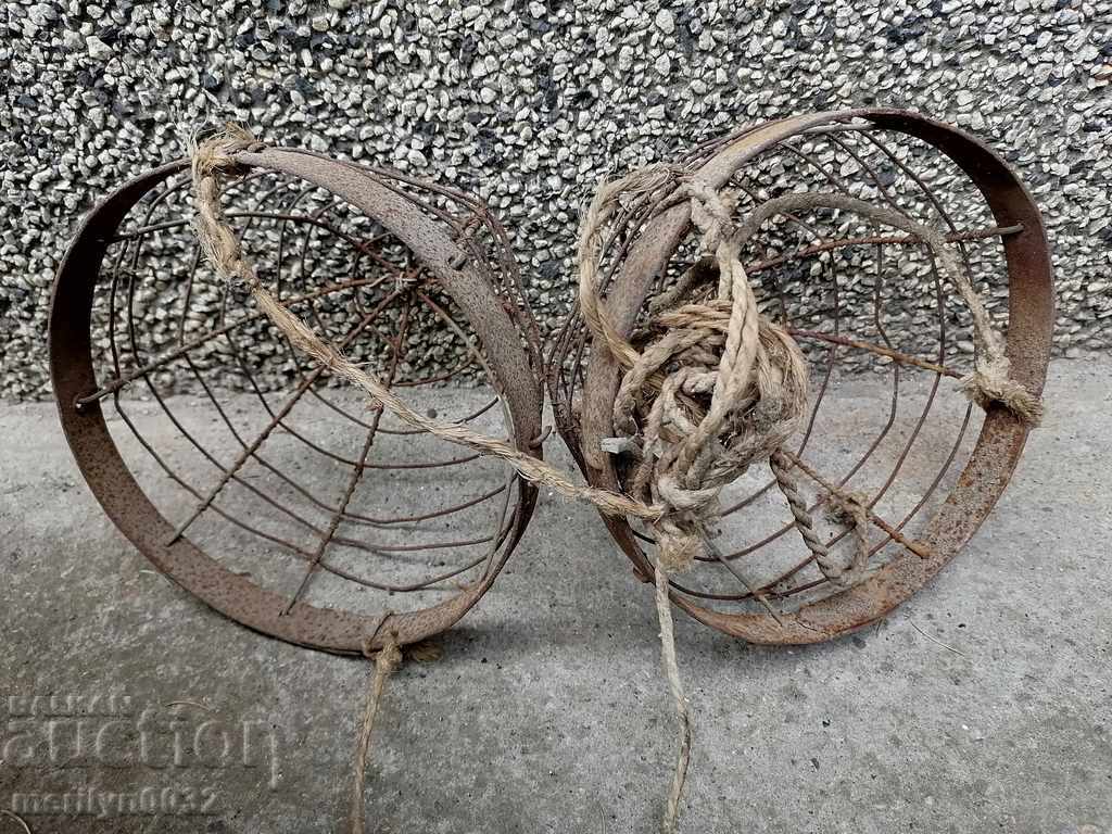 Old calf muzzle 2 pieces of primitive wrought iron - 5