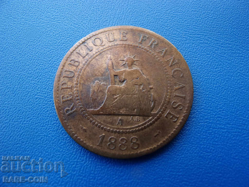 X (18) Indochina Franceză 1 Cent 1888 Rare
