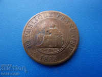 X (18) Γαλλική Ινδοκίνα 1 σεντ 1888 Σπάνιο