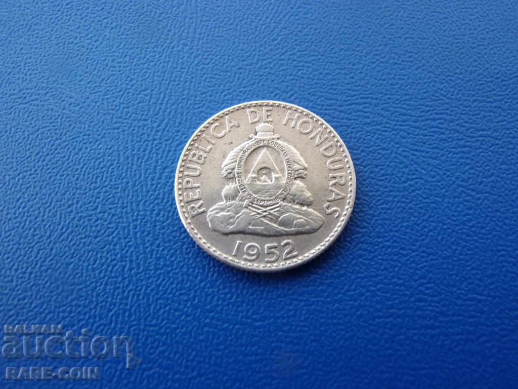 X (46) Honduras 20 Centavo 1952 Silver Rare