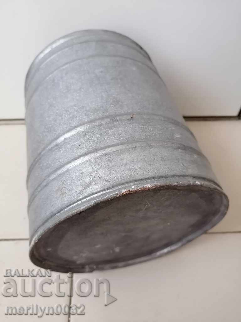 Auction Old metal galvanized tube, bucket, container Auction Old metal galvanized tube, bucket, container