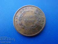 X (92) Straight Settlement 1 Cent 1845 Rare