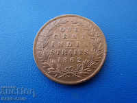 X (93) Straight Settlement 1 Cent 1862 Rare