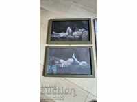 Painted frames - old erotic reproductions