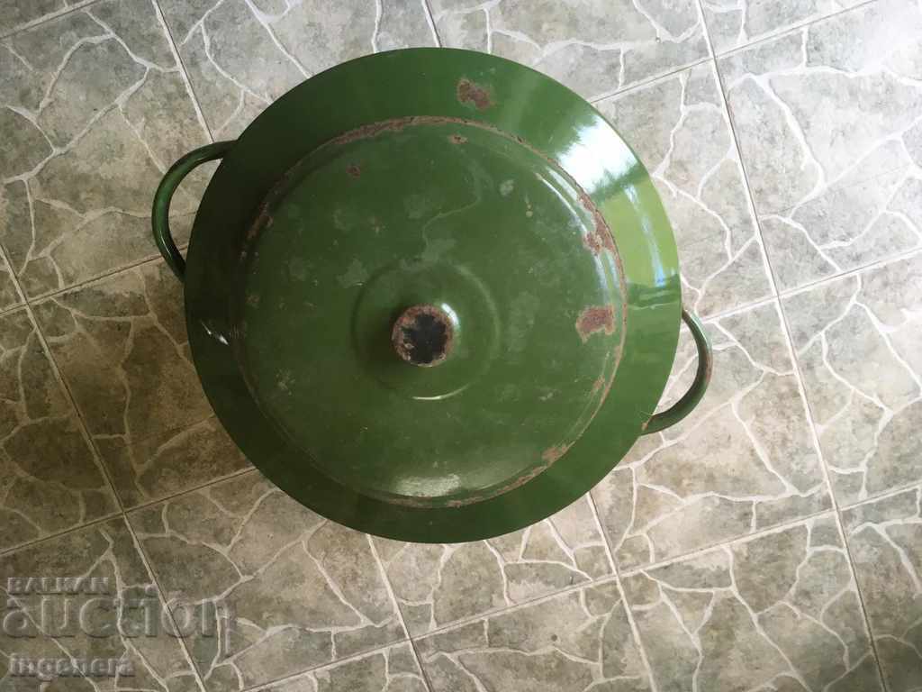 Auction DISH ENAMELED WITH HUGE LID-50 LITERS FROM SOCA-1977 Auction DISH ENAMELED WITH HUGE LID-50 LITERS FROM SOCA-1977