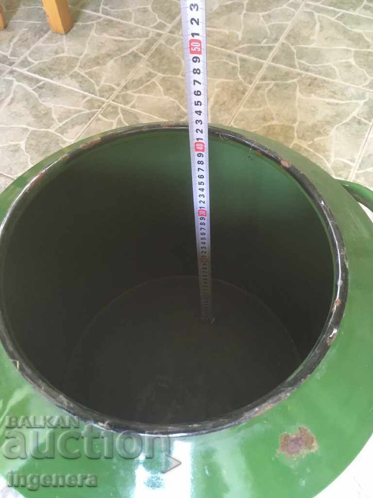 DISH ENAMELED WITH HUGE LID-50 LITERS FROM SOCA-1977 - 5 DISH ENAMELED WITH HUGE LID-50 LITERS FROM SOCA-1977 - 5