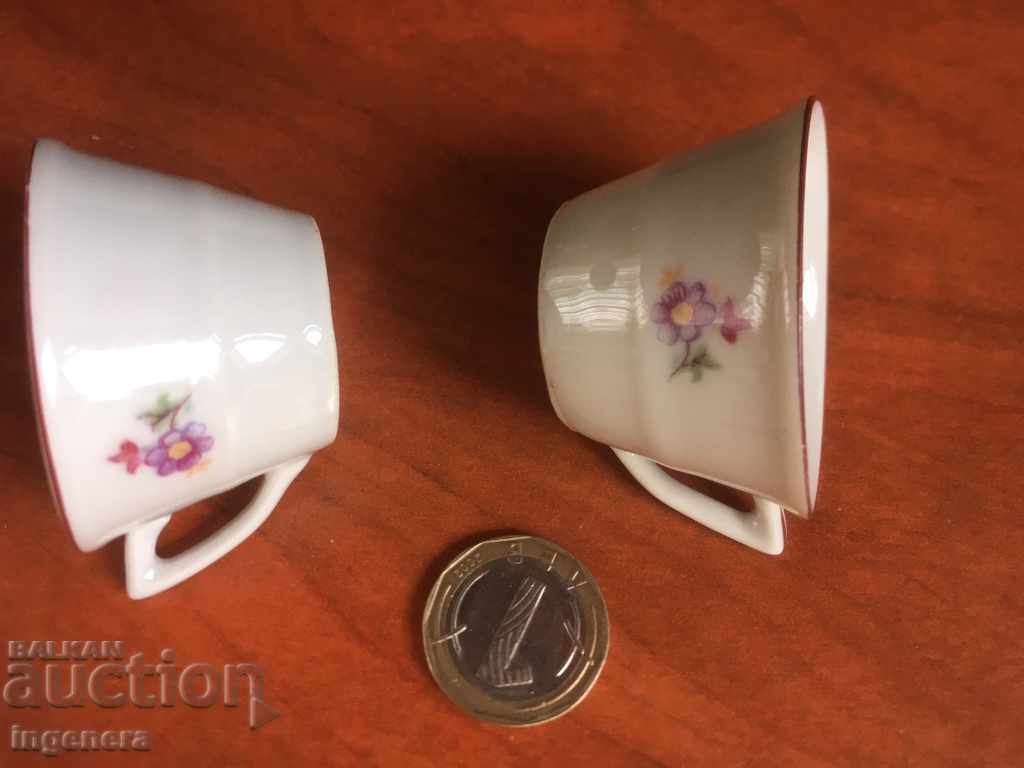 GLASS CUP PORCELAIN FOR BRANDY SMALL BUT BEAUTIFUL OLD-2 PCS - 6 GLASS CUP PORCELAIN FOR BRANDY SMALL BUT BEAUTIFUL OLD-2 PCS - 6